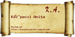 Köpeczi Anita névjegykártya